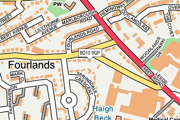 BD10 9QP map - OS OpenMap – Local (Ordnance Survey)