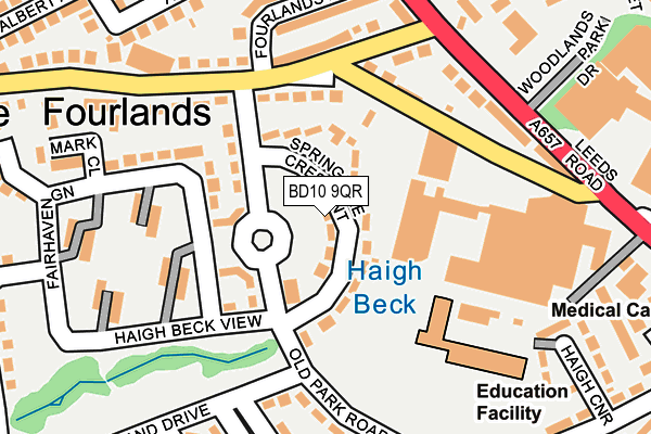 BD10 9QR map - OS OpenMap – Local (Ordnance Survey)