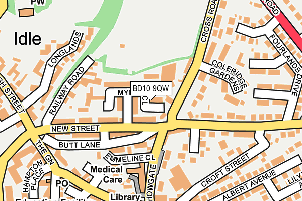 BD10 9QW map - OS OpenMap – Local (Ordnance Survey)