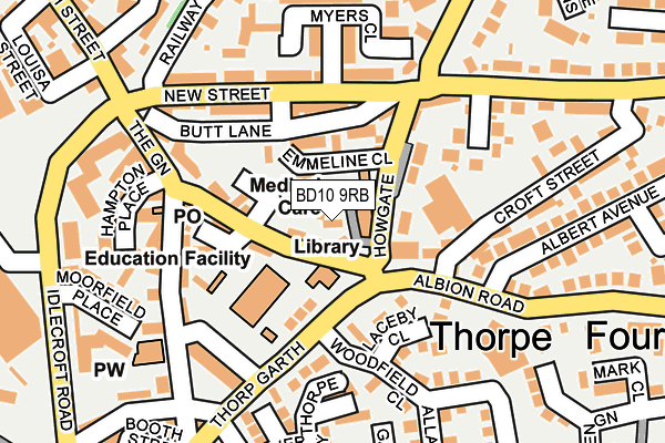 BD10 9RB map - OS OpenMap – Local (Ordnance Survey)