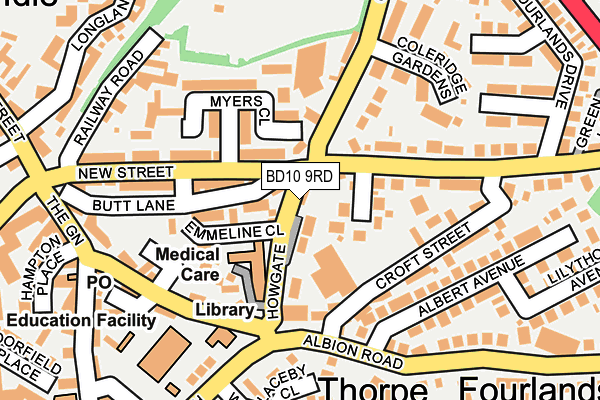 BD10 9RD map - OS OpenMap – Local (Ordnance Survey)