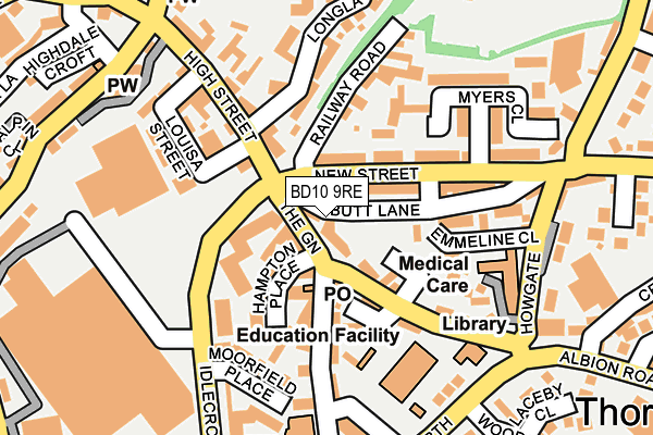 BD10 9RE map - OS OpenMap – Local (Ordnance Survey)