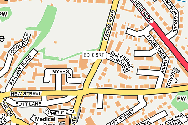 BD10 9RT map - OS OpenMap – Local (Ordnance Survey)