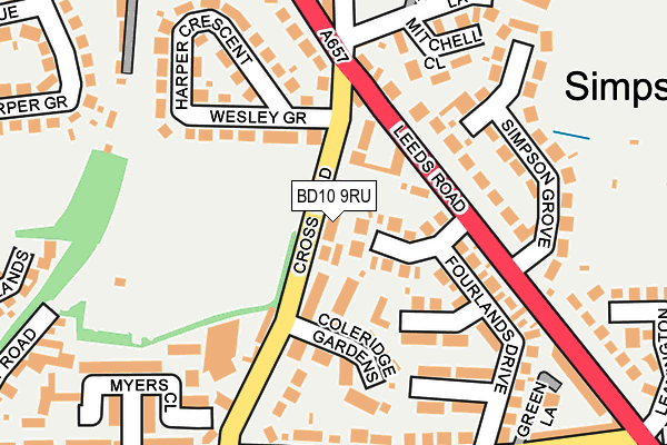 BD10 9RU map - OS OpenMap – Local (Ordnance Survey)