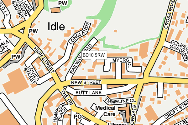 BD10 9RW map - OS OpenMap – Local (Ordnance Survey)