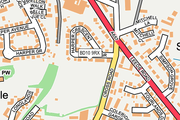 BD10 9RX map - OS OpenMap – Local (Ordnance Survey)