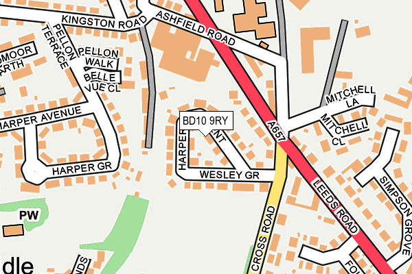 BD10 9RY map - OS OpenMap – Local (Ordnance Survey)