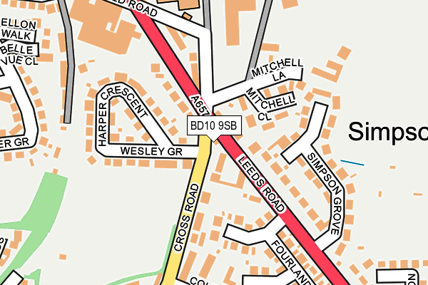 BD10 9SB map - OS OpenMap – Local (Ordnance Survey)