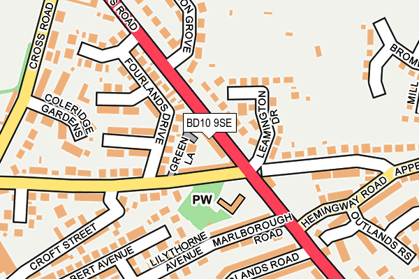 BD10 9SE map - OS OpenMap – Local (Ordnance Survey)