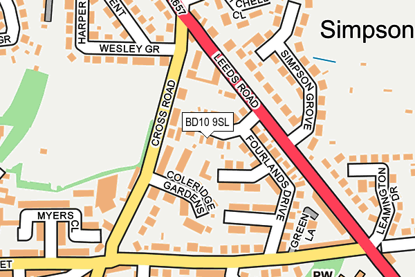 BD10 9SL map - OS OpenMap – Local (Ordnance Survey)