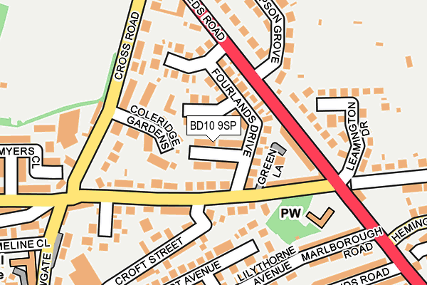 BD10 9SP map - OS OpenMap – Local (Ordnance Survey)