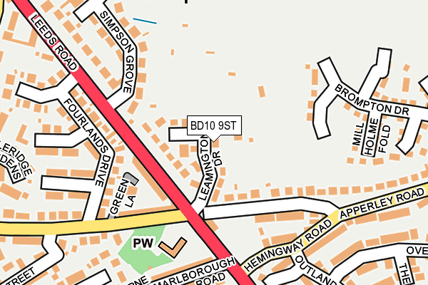 BD10 9ST map - OS OpenMap – Local (Ordnance Survey)