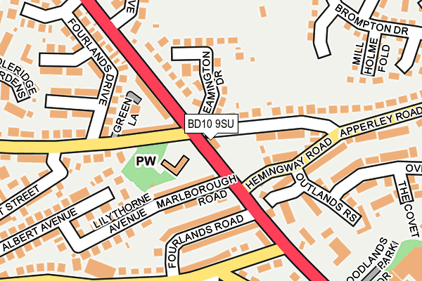 BD10 9SU map - OS OpenMap – Local (Ordnance Survey)