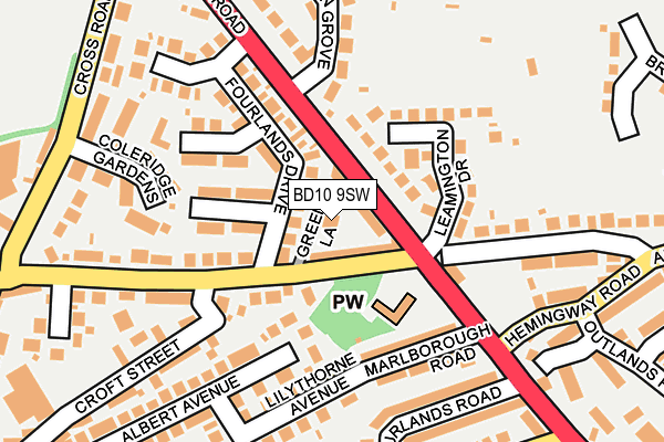 BD10 9SW map - OS OpenMap – Local (Ordnance Survey)