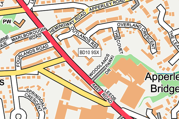 BD10 9SX map - OS OpenMap – Local (Ordnance Survey)