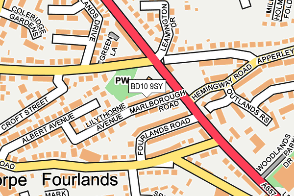 BD10 9SY map - OS OpenMap – Local (Ordnance Survey)