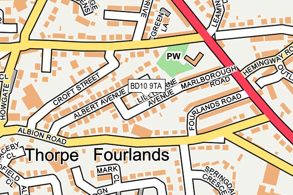 BD10 9TA map - OS OpenMap – Local (Ordnance Survey)