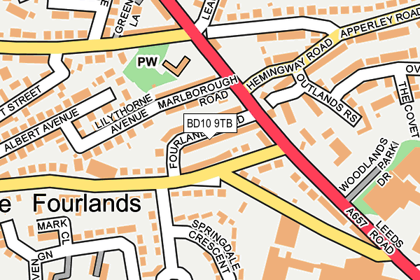 BD10 9TB map - OS OpenMap – Local (Ordnance Survey)