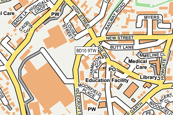 BD10 9TW map - OS OpenMap – Local (Ordnance Survey)