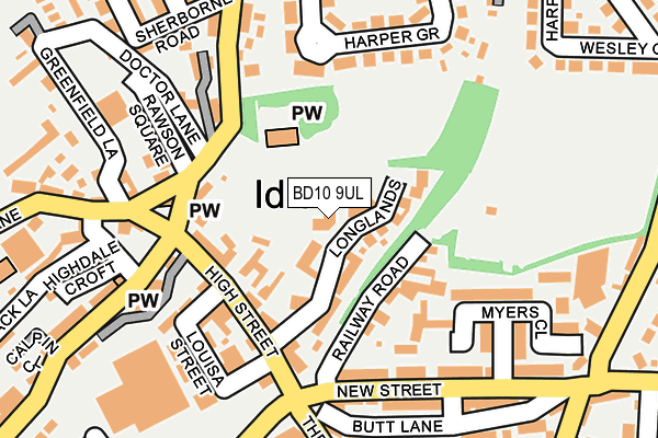 BD10 9UL map - OS OpenMap – Local (Ordnance Survey)