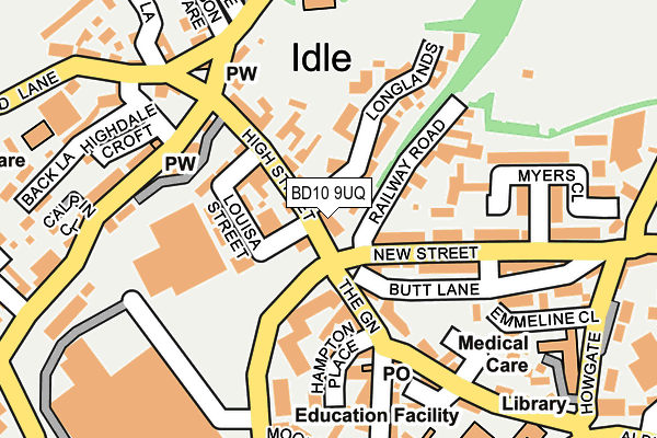 BD10 9UQ map - OS OpenMap – Local (Ordnance Survey)