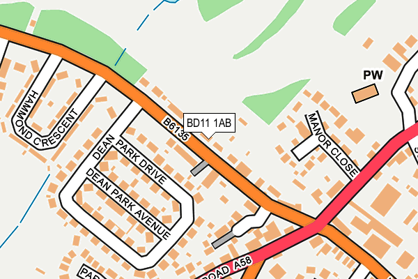 BD11 1AB map - OS OpenMap – Local (Ordnance Survey)