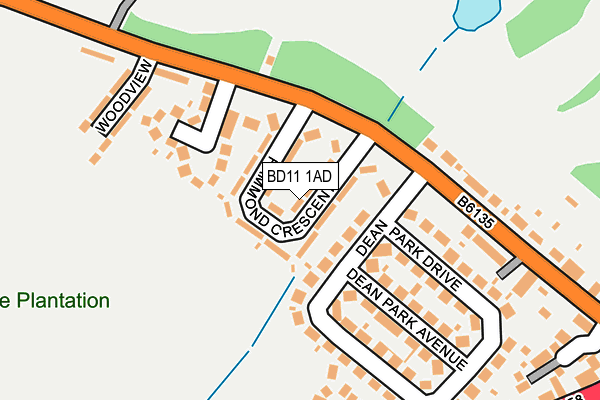 BD11 1AD map - OS OpenMap – Local (Ordnance Survey)
