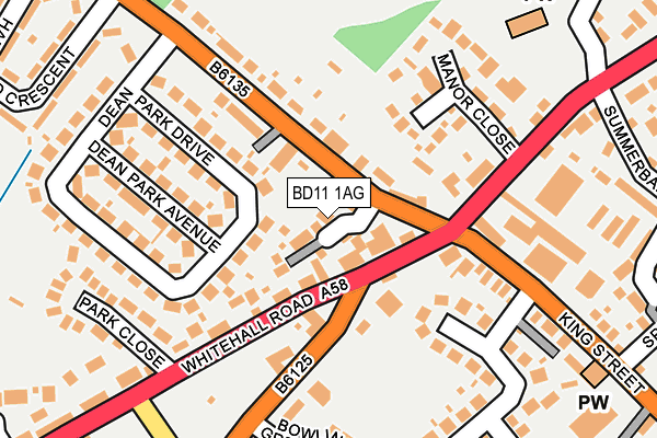 BD11 1AG map - OS OpenMap – Local (Ordnance Survey)
