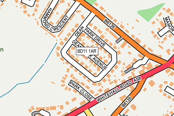 BD11 1AR map - OS OpenMap – Local (Ordnance Survey)