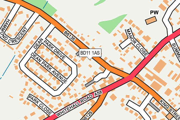 BD11 1AS map - OS OpenMap – Local (Ordnance Survey)