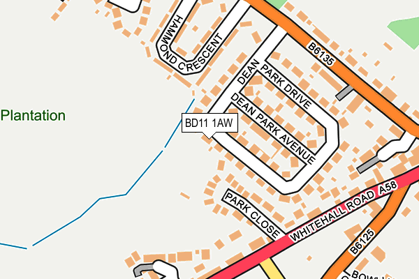 BD11 1AW map - OS OpenMap – Local (Ordnance Survey)