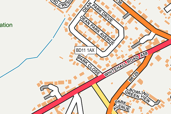 BD11 1AX map - OS OpenMap – Local (Ordnance Survey)