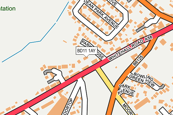 BD11 1AY map - OS OpenMap – Local (Ordnance Survey)