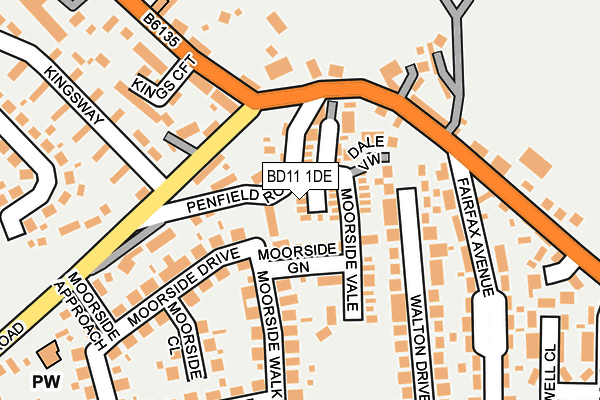 BD11 1DE map - OS OpenMap – Local (Ordnance Survey)