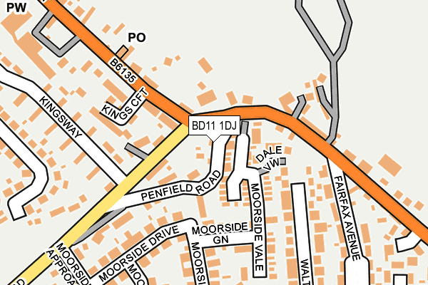 BD11 1DJ map - OS OpenMap – Local (Ordnance Survey)