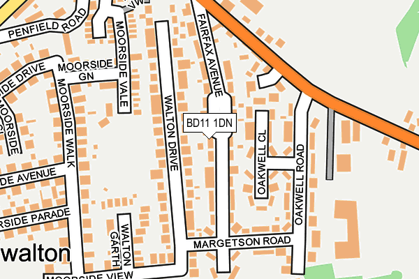 BD11 1DN map - OS OpenMap – Local (Ordnance Survey)
