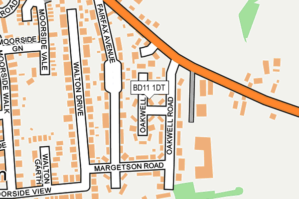 BD11 1DT map - OS OpenMap – Local (Ordnance Survey)