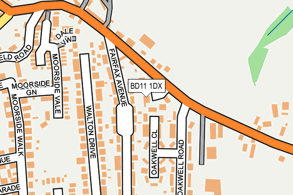 BD11 1DX map - OS OpenMap – Local (Ordnance Survey)
