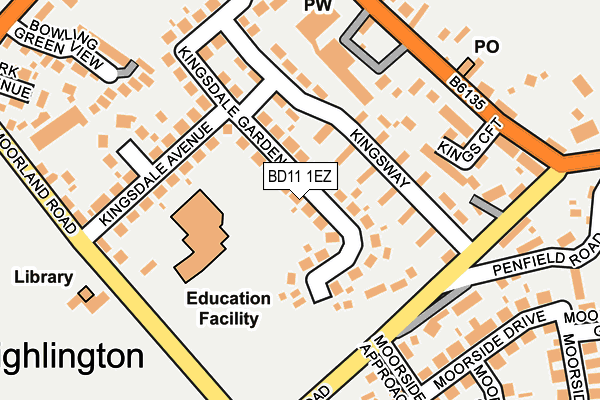 BD11 1EZ map - OS OpenMap – Local (Ordnance Survey)