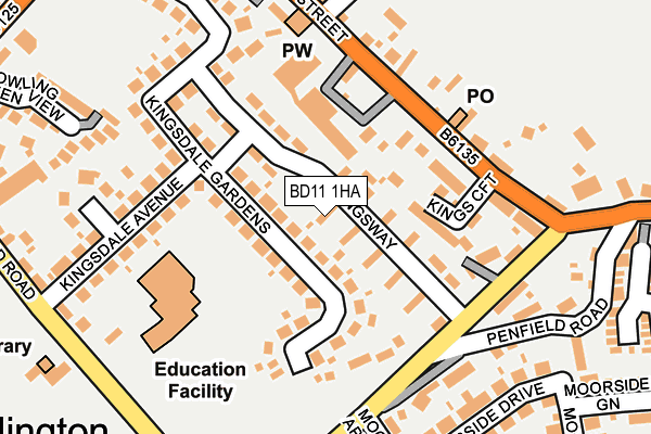 BD11 1HA map - OS OpenMap – Local (Ordnance Survey)