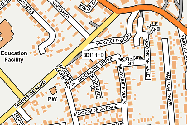 BD11 1HD map - OS OpenMap – Local (Ordnance Survey)