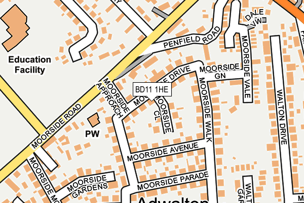 BD11 1HE map - OS OpenMap – Local (Ordnance Survey)