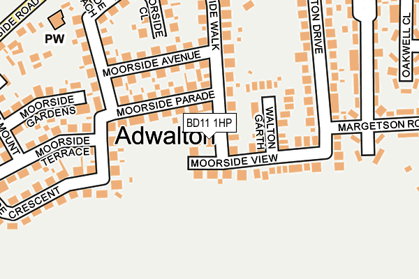 BD11 1HP map - OS OpenMap – Local (Ordnance Survey)