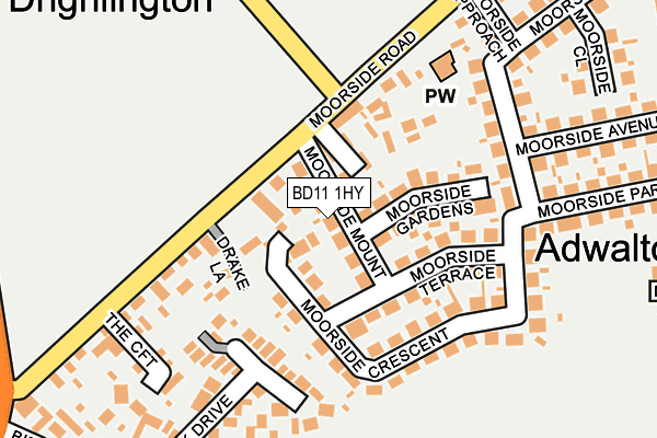 Map of DRIGHLINGTON TECHNICAL SERVICES LIMITED at local scale