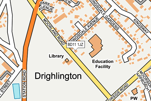 BD11 1JZ map - OS OpenMap – Local (Ordnance Survey)