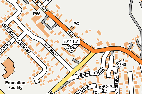 BD11 1LA map - OS OpenMap – Local (Ordnance Survey)