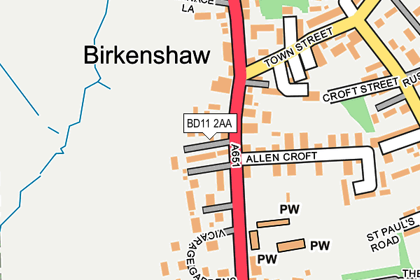 BD11 2AA map - OS OpenMap – Local (Ordnance Survey)