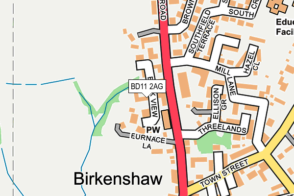 BD11 2AG map - OS OpenMap – Local (Ordnance Survey)