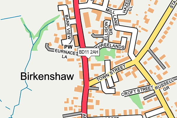 BD11 2AH map - OS OpenMap – Local (Ordnance Survey)