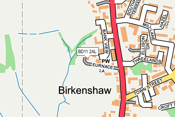 BD11 2AL map - OS OpenMap – Local (Ordnance Survey)